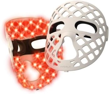 Avorla LED Face Mask Light Therapy, 4 Modes Portable Red Light Therapy Infrared Light for Face with 2600mAh Rechargeable, IP67 Washable, 216 LEDs for glow skin at Home