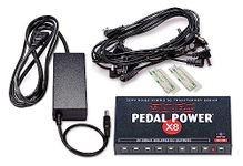 Voodoo Lab Pedal Power X8 High Current Universal Pedalboard Power Supply - 8 Isolated 500mA Outlets - Zero Noise Design - International Voltage Compatible - Black