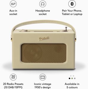 Roberts Revival RD70 Digital Radio – FM/DAB/DAB+, Bluetooth, Pastel Cream