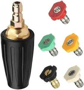 Stone Banks Brass Rotating Turbo Nozzle 4000PSI, 1/4" Quick Connect Pressure Washer Nozzle with 5 Tips, Pressure Washer Cleaner Gun Nozzles Accessory Set
