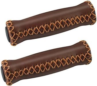 SOLODRIVE Bike Handlebar Grips, Vinyl Leather Grips, Hand-Stitched for Beach Cruiser Bike, Fits Most 22.2mm (7/8") Bicycle Handlebar (Deep Brown)