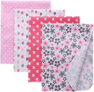 Gina Era Flannel Receiving Blankets, Baby Swaddle Blankets 100% Cotton 4 Pcs One Size 30 X 30 Inch for Baby Boy or Baby Girl (Style11)