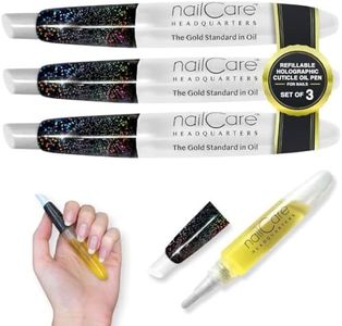 Nail Care Headquarters Refillable Holographic Cuticle Oil Pen for Nails - Empty Holo Squeeze Nail Oil Pen with Brush from by Bliss Kiss 3-Pack