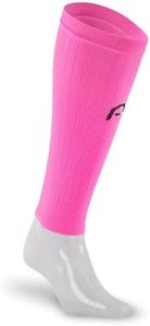 ProCompression Compression Calf Sleeves for Men & Women - Shin Sleeves for Shin Splint Relief, Travel, and Running Support - Neon Pink (Small/Medium)