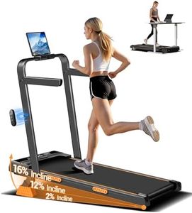 LONTEK Walking Pad Klappbar mit Steigung 10KM/H, 16% Laufband für Zuhause Klappbar mit Steigung, LED Anzeige, Fernbedienun, Laufbänder mit Handläufen, 3.0 HP Treadmill for Home, Belastung 159 KG
