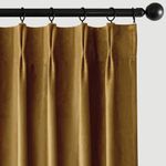 MIULEE Pinch Pleated Gold Velvet Curtains 90 Inches Long 2 Panels for Bedroom, Thermal Insulated Room Darkening Pinch Pleat Drapes with Hooks for Living Room