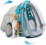 Expandable Front and Back Cat Backpack Carrier, Dual Expandable Space Capsule Transparent Clear Bubble Pet Carrier for Small Dog, Pet Carrying Hiking Traveling Backpack