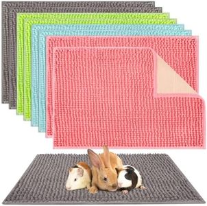 Barydat 8 Pcs Guinea Pig Cage Liner for Guinea Pig Cage Bedding Reusable Guinea Pig Mat Pads Washable Training Pad Animal Sleeping Bedding Mat for Chinchilla (Gray, Green, Pink, Blue,16x12'')