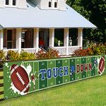 Large Football Themed Birthday Party Banner, Super Bowl Sunday Game Day Sports Fan Supplies, Football Photo Backdrop Hanging Decorations （9.8 x 1.5 ft)