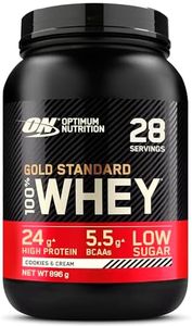 Optimum Nutrition Gold Standard 100% Whey, Poudre de Protéines pour la Construction et la Récupération Musculaire, avec Glutamine et Acides Aminés BCAA Naturels, Cookies et Crème, 28 portions, 896 g