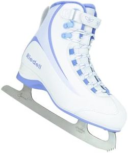 Riedell Soar Ice Skates for Men and Women - Sleek Insulated Skate Shoes with Foam-Backed Velvet Lining, PVC Soles, and Smooth Stainless Steel Blades - Periwinkle - Size 4