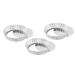 CooKNooK Aluminium Pie Dish Tart Pan with Loose/Removable Bottom, 4 inch Diameter Set of 3