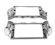 Guyker Flat Metal Humbucker Pickup Mounting Ring Set - Bridge Neck Pickups Cover Frame Replacement Part for Electric Guitar or Precision Bass(2PCS, Antique Silver)