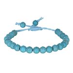 DHYANARSH 100% Original Certifed Natural Phiroza (Firoza/Turquoise) Stone Bracelet 8mm with size adjustable thread