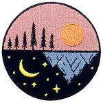 ZEGINs Day And Night Explore Outdoor Patch Embroidered Applique Iron On Sew On Emblem