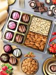 WINNI - 6 Pcs Chocolate + Dry Fruits Gift Packs - Almond & Cashew Diwali Gift Hamper | Premium Chocolate Truffle Gift | Bouquet & Basket Box | Celebration Hamper Gift pack