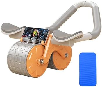 Automatic Rebound Abdominal Wheel, Ab Roller Exercise Wheel with Elbow Support, Abdominal Exercise Wheel, Core Exercise Equipment for Fitness Home Gym Workout - Mute Roller, Dual Wheel Design (Orange)