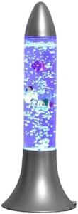 RV Mart 16 inch Aqua Bubble Lava Lamp Artificial Aquarium with Fish Rocket Lamp Shape Multi Color Changing Light for Home Decoration Bedroom Living Room