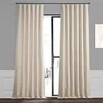 HPD Half Price Drapes Bellino Room Darkening Curtains 84 Inches Long Curtains for Bedroom & Living Room (1 Panel), 50W x 84L, Oat Cream