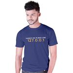 DUDEME There is No Place Like 127 T-Shirts for Programmer, Coding, Developer, Software mens, Round Neck T Shirts for Women, Half Sleeve Tshirt for Men (Navy, XL)