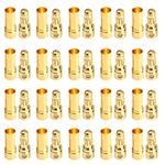 Boladge 20 Pairs Gold-Plated 3.5mm Male Female Banana Plug Bullet Connector for ESC Motor Lipo Battery