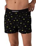 DAMENSCH Men's Cotton Boxers (Pack of 1) (Dam-PRIN-SBX-SYB-M_Sydney Black_M)