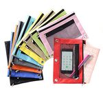 10Pcs Blinder Pencil Pouch with Mesh Window 3 Rings Zipper Pulls Pen Bag Organizer