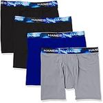 Hanes Ultimate Men's Sport X-Temp Ultra Lightweight Long Leg Boxer Brief 4-Pack, Assorted, XLarge