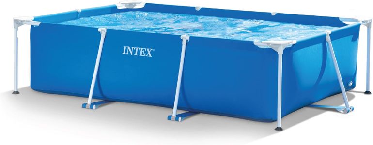 Intex Metal Frame Rectangular Pool 300x200x75cm – 3834L, Blue, Puncture-Resistant