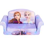 Marshmallow Furniture Kids 2-in-1 Flip Open Foam Compressed Lightweight Lounging Sofa Bed/Extendable Sleeper Couch, Frozen 2, Multicolor