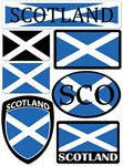 Biomar Labs® 7 x Vinyl Stickers Set Decals Scotland Scottish National Flag Car Motorcycle Helmet D 17