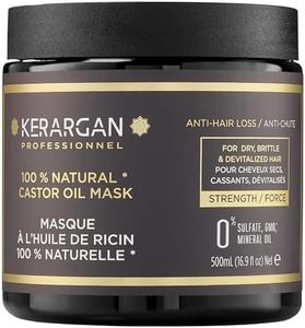 Kerargan - Masque Capillaire Anti-Chute à l'Huile de Ricin - Soin Intensif pour Cheveux Secs et Cassants - Enrichi en Aloe Vera - Sans sulfate, OGM, huile minérale - 500ml