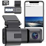 Frvesroe Dash Cam with WiFi APP, 1296P FHD Mini Front Dash Camera for Cars with Super Night Vision, WDR, Loop Recording, G-Sensor, Easy to Install, Free 16GB SD Card，FD-1