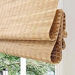 Cordless Bamboo Roman Shades, Custom Woven Wood Shades, Lined Blackout Bamboo Blinds, Light Filtering Bamboo Shades for Home, Windows, Doors, Color 7003