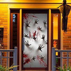 JOYIN 3 Pcs 30”x72” Door Cover Covers Halloween Decorations Indoor Door Home Decor Haunted House Halloween Stickers Party Supplies Favors Garage Door Window Wall Cover Zombie Hands