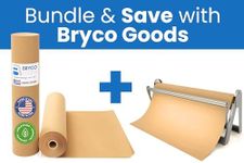 Bryco Goods Jumbo Kraft Bundle - 18" x 2100" Brown Paper Roll + Paper Dispenser/Cutter - USA Made for Packing, Moving, Crafts, and More!