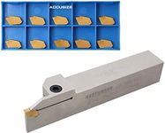 Accusize Industrial Tools 1'' Heavy Duty Indexable Grooving/Cut-Off Holder, Nickel Plated, with 11 Gtn-4 Tin Coated Carbide Insert, 2415-5036INS