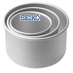 SEIKO Round Cake Pan/Mould Bakeware Tool (Aluminum) - 4", 5" & 6" Diameter x 3" Height (Set of 3 Pieces)