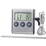 Oven, Barbecue, Meat Thermometer with Probe,INRIGOROUS Cooking Thermometer Built in Countdown Kitchen Timer with Alarm for Grilling BBQ,Battery Include (Basic)