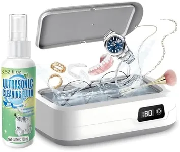 Ultrasonic Jewelry Cleaner Machine, 49kHz Sonic Jewelry Cleaner, 640ML Portable Ultrasonic Cleaner Machine for Eyeglasses, Rings, Watch Strap – Includes Ultrasonic Jewelry Cleaner Solution Concentrate