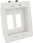 Arlington Industries Lvu2W-1 Recessed Low Voltage Mounting Bracket with Paintable Wall Plate, 2-Gang, White