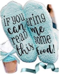 “If You Can Read This Bring Me Some Food! ” - Gifts For Women Present for Her - Perfect Wife Birthday Cupcake Gift Packaging Romantic Hostess Housewarming Novelty Food Lover Warm Funny Socks