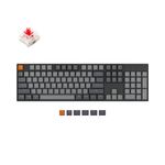 Keychron K10 Full Size 104 Key White LED Backlight Bluetooth Wireless/USB Wired Mechanical Gaming Keyboard, with Gateron G Pro Red Switch for Mac Windows, Plastic Frame