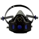 Secure Click 3M Respirator, Half Face Reusable Respirator with Speaking Diaphragm and Push Button Seal Check, HF-802SD, Sweeping, Sanding, Grinding, Sawing, Dust, Medium