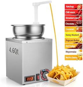 4.6Qt Nacho Cheese Warmer Dispenser with Pump, Hot Fudge Sauce Machine