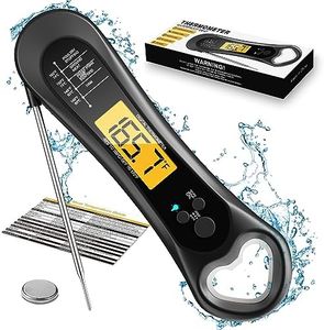 Meat Thermometer Digital, Instant Read Meat Thermometer for Grill and Cooking, with Bottle Opener, Backlight & Calibration Food Thermometer, Kitchen Gadgets for BBQ, Turkey, Candy, Liquids