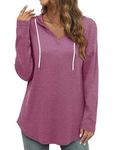 BETTE BOUTIK Womens Fall Tops Sweatshirt for Women V Neck Long Sleeve Shirts Casual Purple M