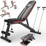 FLYBIRD Adjustable Bench, Utility Weight Bench with 8-Position Adjustable Backrest/3-Position Adjustable Footrest, 318 kg Weight Capacity, Foldable Workout Bench with 90° Angle for Home Gym