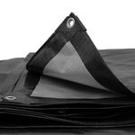 waterproof tough 240gsm black tarpaulins/builders tarps/camping ground sheet (3m x3m)