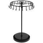 BELLE VOUS Black Rotating Jewellery Stand - Jewellery Display Stand for Necklace Storage/Earring Storage - Necklace Stand Jewellery Holder Tower Rack